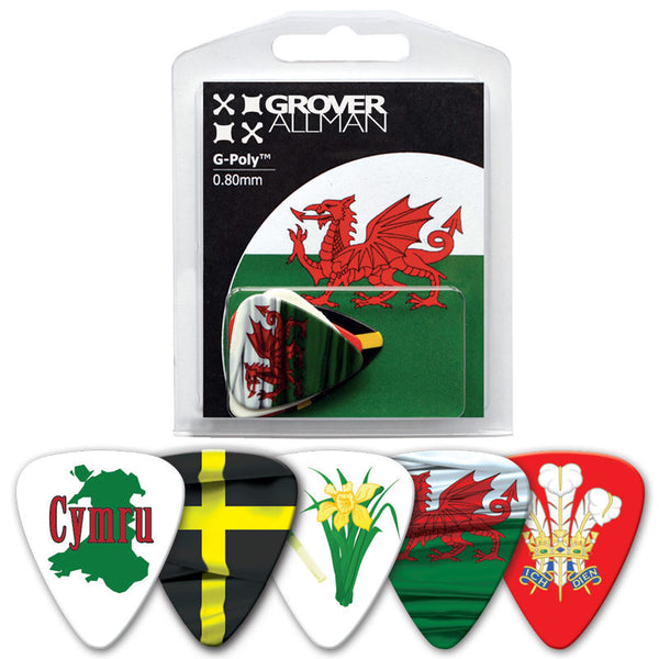 Countries of the World - Wales Multi Pack - Custom Printed Picks - Custom Plektrum - Plektren Bedrucken - puas personalizadas